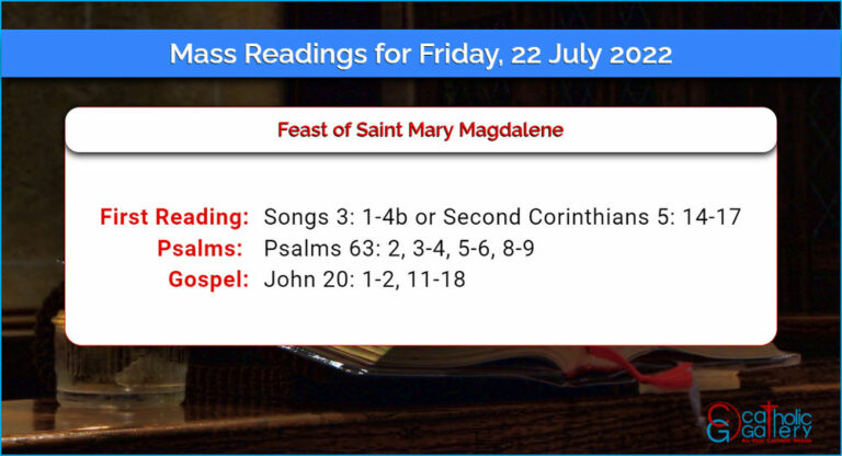 Daily Mass Readings for Friday, 22 July 2022