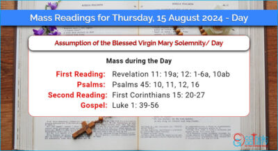 Daily Mass Readings for Thursday, 15 August 2024 – Day