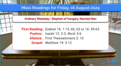 Daily Mass Readings for Friday, 16 August 2024