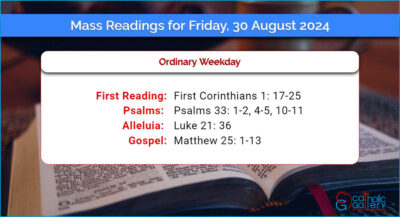 Daily Mass Readings for Friday, 30 August 2024