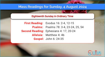 Daily Mass Readings for Sunday, 4 August 2024