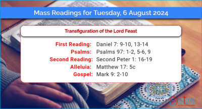 Daily Mass Readings for Tuesday, 6 August 2024