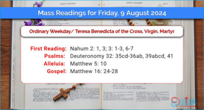 Daily Mass Readings for Friday, 9 August 2024