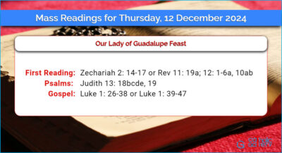 Daily Mass Readings for Thursday, 12 December 2024