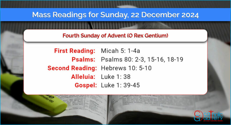 Daily Mass Readings for Sunday, 22 December 2024