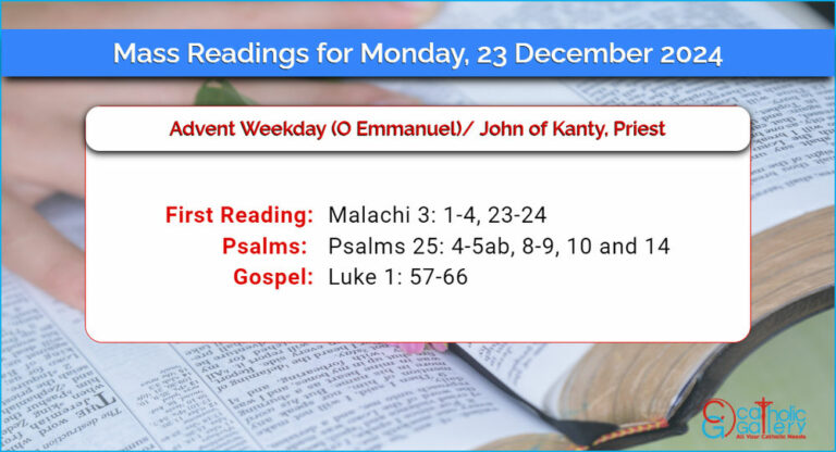 Daily Mass Readings for Monday, 23 December 2024