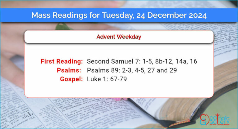 Daily Mass Readings for Tuesday, 24 December 2024