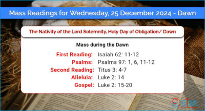 Daily Mass Readings for Wednesday, 25 December 2024 – Dawn