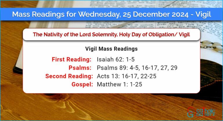 Daily Mass Readings for Wednesday, 25 December 2024 – Vigil