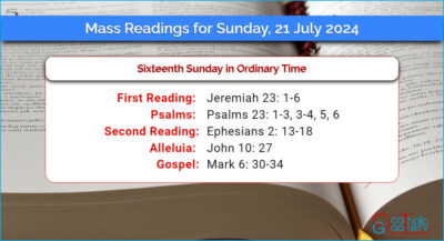 Daily Mass Readings for Sunday, 21 July 2024