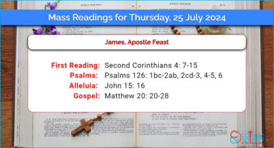 Daily Mass Readings for Thursday, 25 July 2024