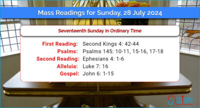 Daily Mass Readings for Sunday, 28 July 2024