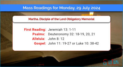 Daily Mass Readings for Monday, 29 July 2024
