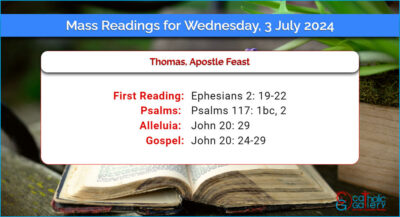 Daily Mass Readings for Wednesday, 3 July 2024
