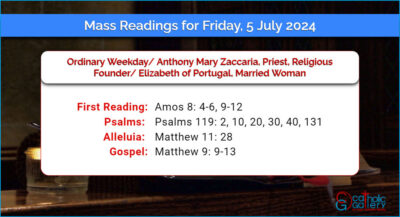 Daily Mass Readings for Friday, 5 July 2024