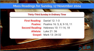 Daily Mass Readings for Sunday, 17 November 2024
