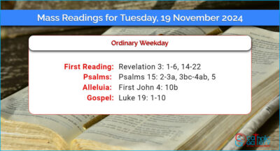 Daily Mass Readings for Tuesday, 19 November 2024