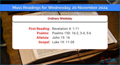 Daily Mass Readings for Wednesday, 20 November 2024