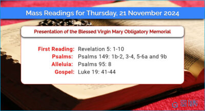 Daily Mass Readings for Thursday, 21 November 2024
