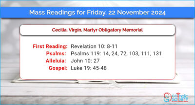 Daily Mass Readings for Friday, 22 November 2024