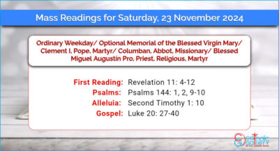 Daily Mass Readings for Saturday, 23 November 2024