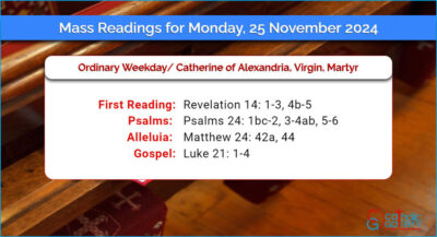 Daily Mass Readings for Monday, 25 November 2024