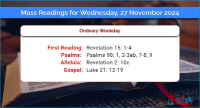 Daily Mass Readings for Wednesday, 27 November 2024