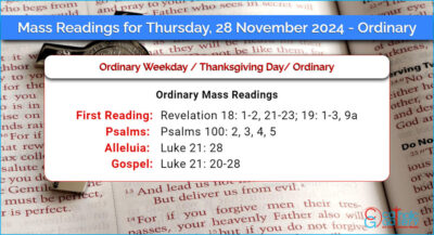 Daily Mass Readings for Thursday, 28 November 2024 – Ordinary