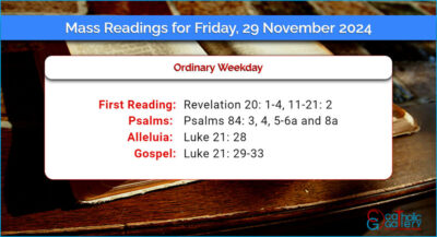 Daily Mass Readings for Friday, 29 November 2024