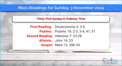 Daily Mass Readings for Sunday, 3 November 2024