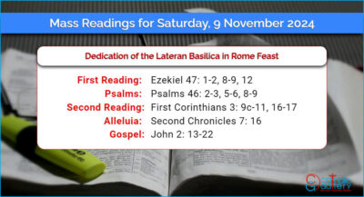 Daily Mass Readings for Saturday, 9 November 2024