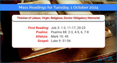 Daily Mass Readings for Tuesday, 1 October 2024