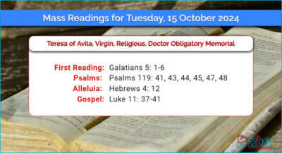 Daily Mass Readings for Tuesday, 15 October 2024