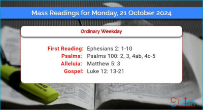 Daily Mass Readings for Monday, 21 October 2024