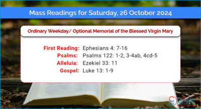 Daily Mass Readings for Saturday, 26 October 2024