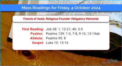 Daily Mass Readings for Friday, 4 October 2024