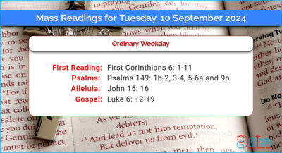 Daily Mass Readings for Tuesday, 10 September 2024