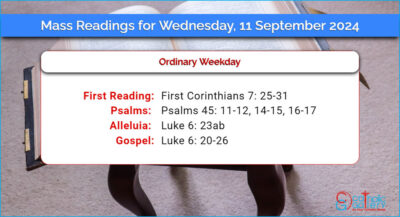 Daily Mass Readings for Wednesday, 11 September 2024