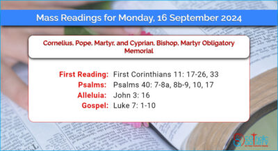 Daily Mass Readings for Monday, 16 September 2024