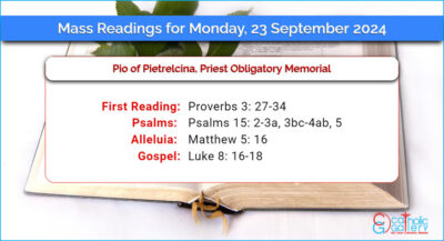 Daily Mass Readings for Monday, 23 September 2024