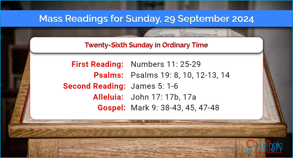 Daily Mass Readings for Sunday, 29 September 2024 Catholic Gallery