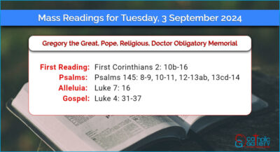 Daily Mass Readings for Tuesday, 3 September 2024