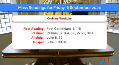 Daily Mass Readings for Friday, 6 September 2024
