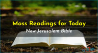 Catholic Mass Readings – Today – New Jerusalem Bible