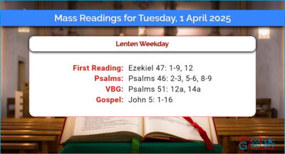 Daily Mass Readings for Tuesday, 1 April 2025