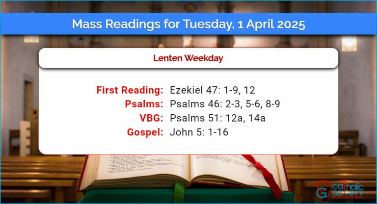 Daily Mass Readings for Tuesday, 1 April 2025