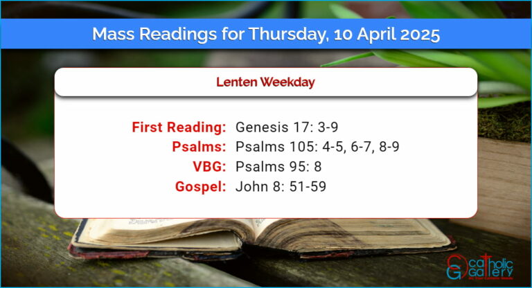 Daily Mass Readings for Thursday, 10 April 2025