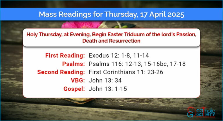 Daily Mass Readings for Thursday, 17 April 2025