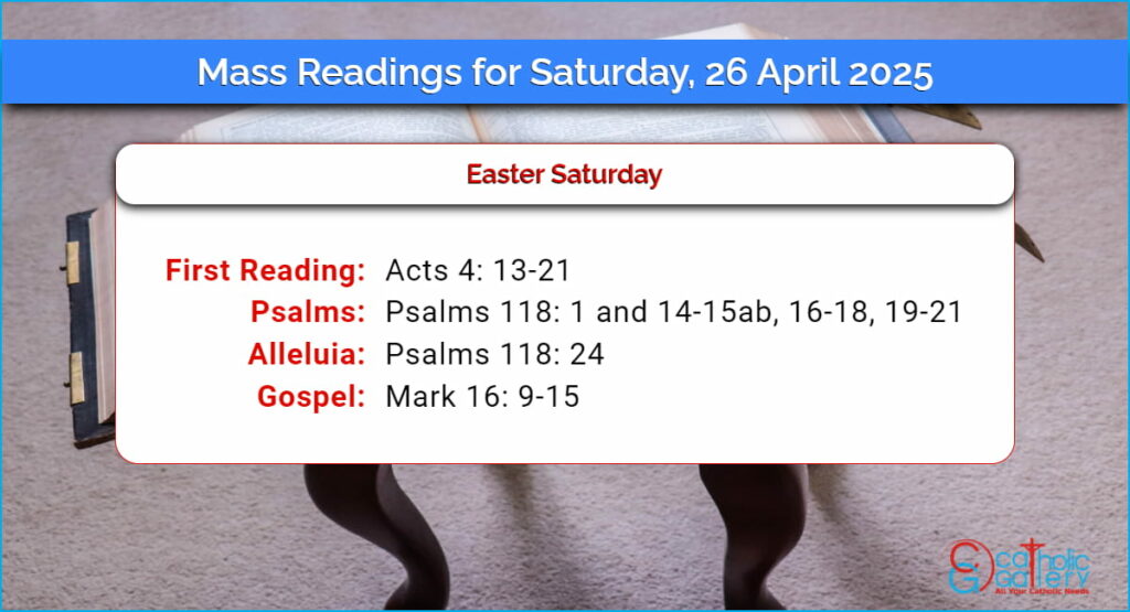 Daily Mass Readings for Saturday, 26 April 2025 Catholic Gallery