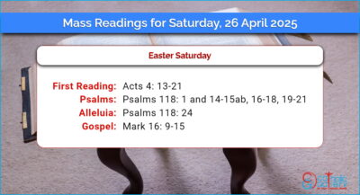 Daily Mass Readings for Saturday, 26 April 2025